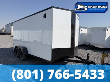 7x16 Look ST DLX Enclosed Cargo Trailer - 7'0" Interior - 7K GVWR - .080 PolyCor, Black Out Package, Rear Spoiler w/ Load Lights, Roadside Door