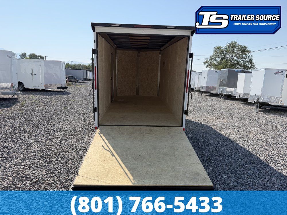 7x16 Look ST DLX Enclosed Cargo Trailer - 7'0" Interior - 7K GVWR - .080 PolyCor, Black Out Package, Rear Spoiler w/ Load Lights, Roadside Door