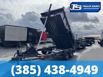 7x14 Lamar DT Dump Trailer - 24" Sides - 14K GVWR - Stabilizer Jacks, Telescopic