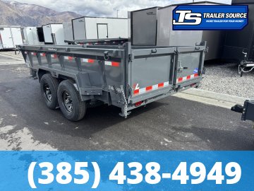 7x14 Lamar DT Dump Trailer - 24" Sides - 14K GVWR - Stabilizer Jacks, Telescopic