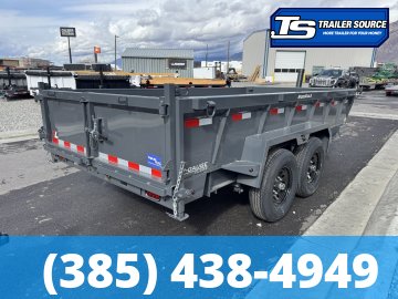 7x14 Lamar DT Dump Trailer - 24" Sides - 14K GVWR - Stabilizer Jacks, Telescopic