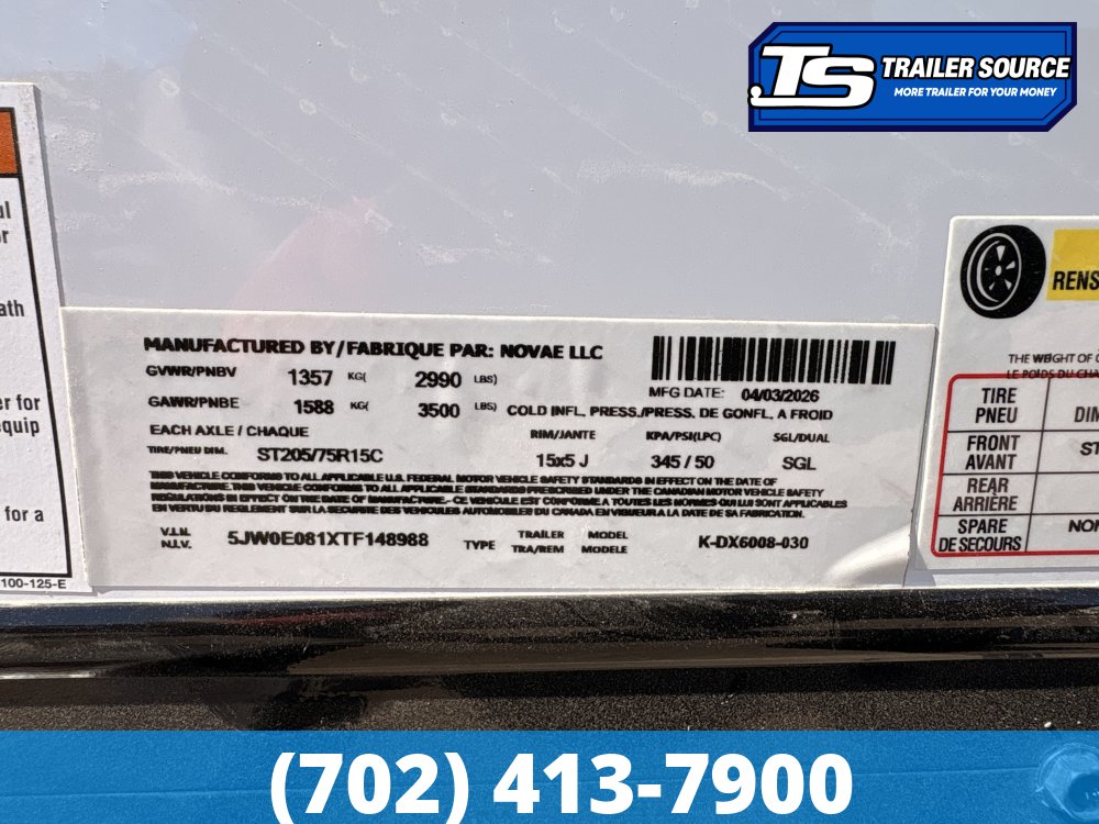 5x8 Look ST DLX Enclosed Cargo Trailer - 5'6" Interior - 3.5K GVWR -