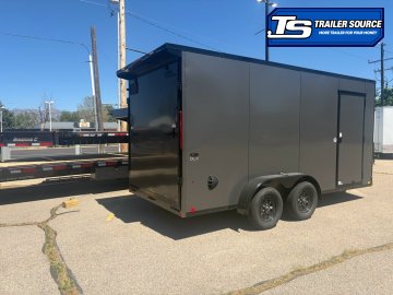 7x16 Look ST DLX Enclosed Cargo Trailer - 7'0" Interior - 7K GVWR - .080 PolyCor, Black Out Package, Ramp Door, Rear Spoiler w/ Load Lights
