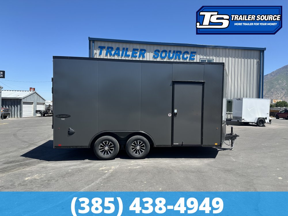 8.5x16 Look Element SE Enclosed Cargo Trailer - 7'6" Interior - 10K GVWR - .080 PolyCor, Alloy Wheels, Black Out Package, Rubber Coin Floor, Vinyl Ceiling, Vinyl Walls