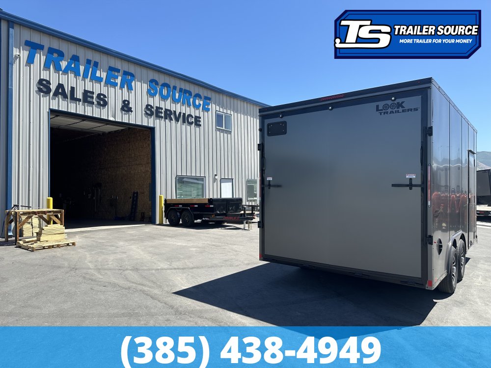 8.5x16 Look Element SE Enclosed Cargo Trailer - 7'6" Interior - 10K GVWR - .080 PolyCor, Alloy Wheels, Black Out Package, Rubber Coin Floor, Vinyl Ceiling, Vinyl Walls