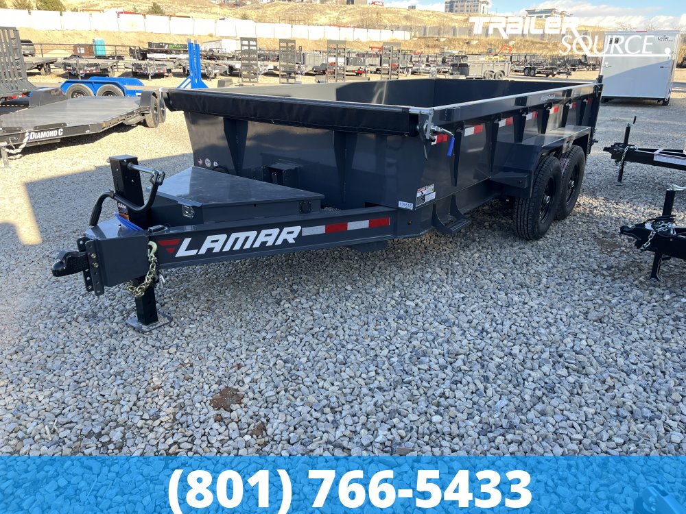 7x14 Lamar DT Telescopic 24" Sides 14K Dump Trailer