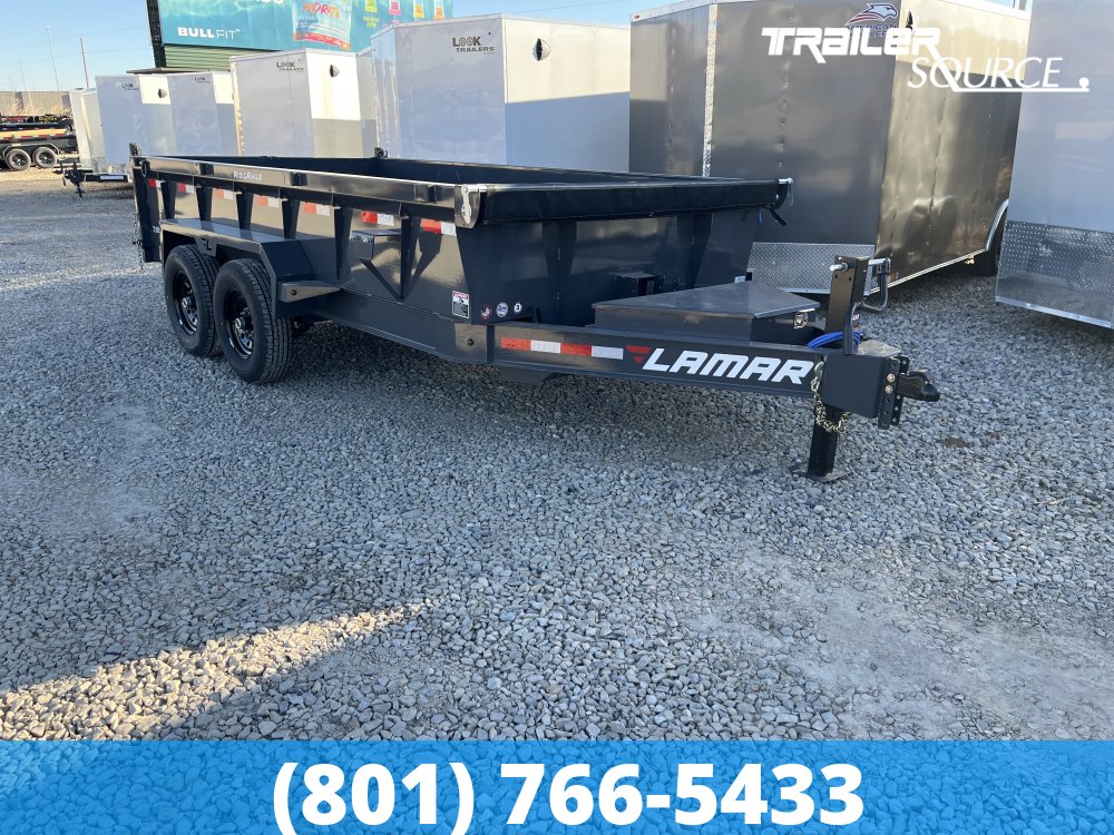 7x14 Lamar DT Telescopic 24" Sides 14K Dump Trailer