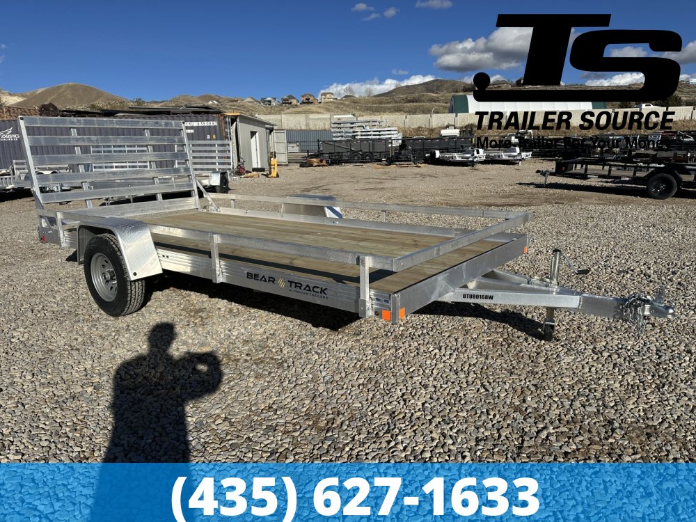 7x14 Bear Track BTU-W Aluminum Utility Trailer - 3.5K GVWR - Side Rails