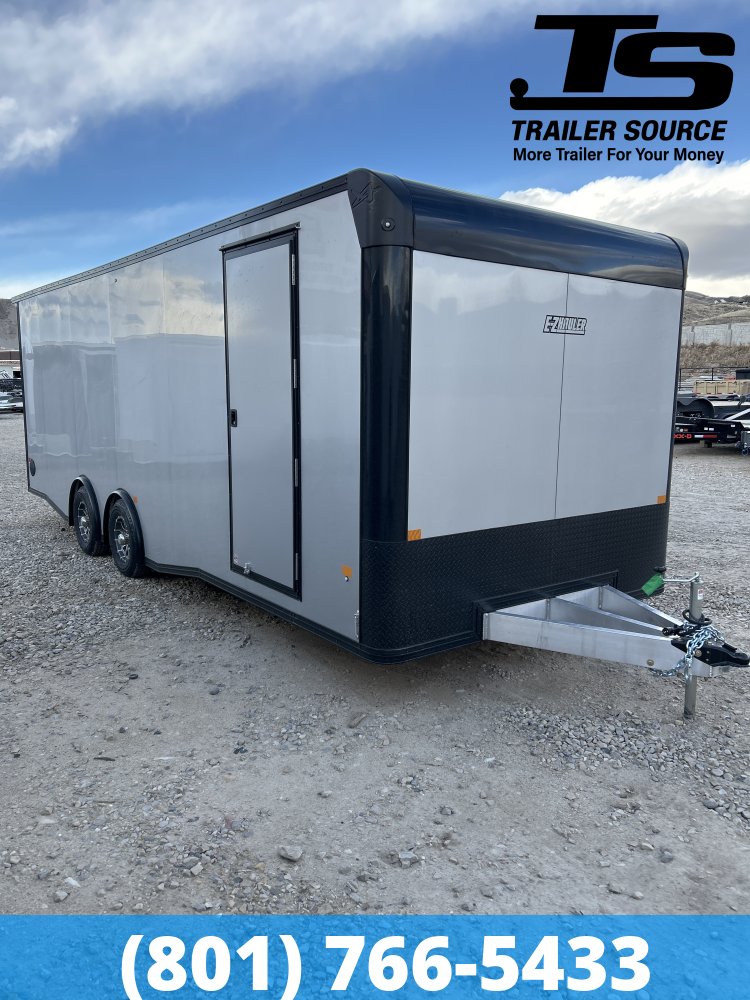 8.5x24 Alcom EZ Hauler Premium Aluminum Enclosed Car Hauler Trailer - 10K GVWR - Black Out Package