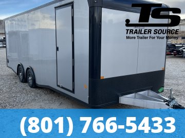 8.5x24 Alcom EZ Hauler Premium Aluminum Enclosed Car Hauler Trailer - 10K GVWR - Black Out Package
