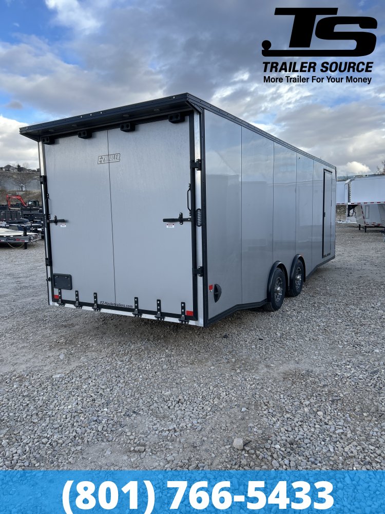 8.5x24 Alcom EZ Hauler Premium Aluminum Enclosed Car Hauler Trailer - 10K GVWR - Black Out Package