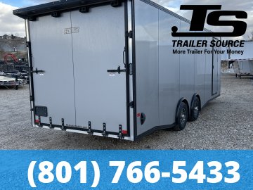 8.5x24 Alcom EZ Hauler Premium Aluminum Enclosed Car Hauler Trailer - 10K GVWR - Black Out Package
