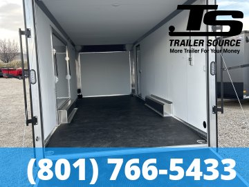 8.5x24 Alcom EZ Hauler Premium Aluminum Enclosed Car Hauler Trailer - 10K GVWR - Black Out Package