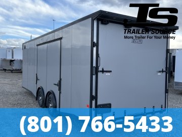 8.5x24 Alcom EZ Hauler Premium Aluminum Enclosed Car Hauler Trailer - 10K GVWR - Black Out Package