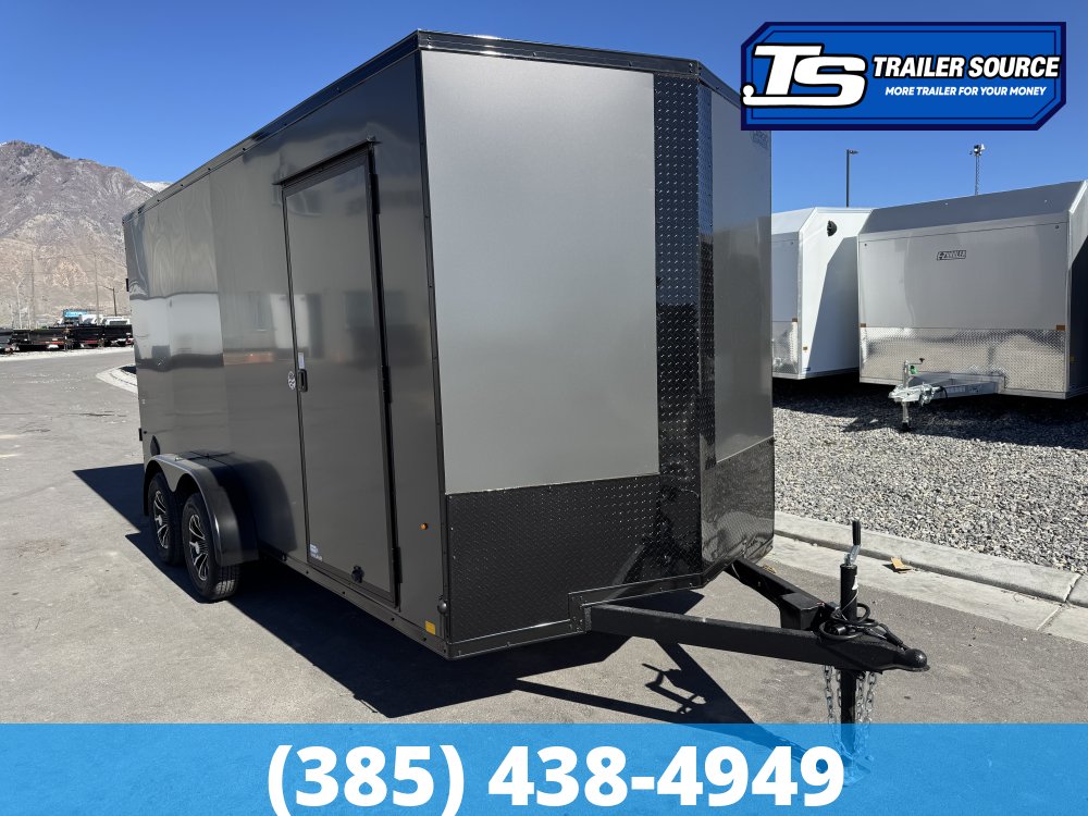 7x16 Cargo Express EX Series DLX Enclosed Cargo Trailer - 7'0" Interior - 7K GVWR - .080 PolyCor, Alloy Wheels, Black Out Package