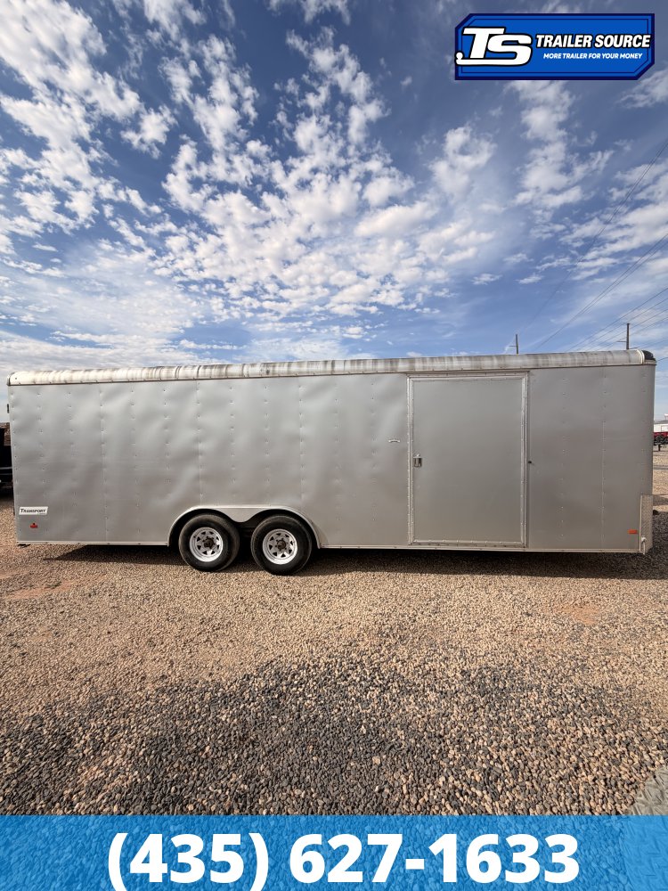 8.5x24 Haulmark Transport Enclosed Cargo Trailer - 10K GVWR - Lower Cabinet, Roof Vent, Stabilizer Jacks, Upper Cabinet