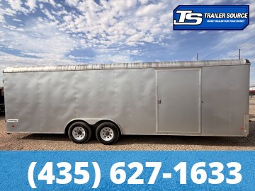 8.5x24 Haulmark Transport Enclosed Cargo Trailer - 10K GVWR - Lower Cabinet, Roof Vent, Stabilizer Jacks, Upper Cabinet