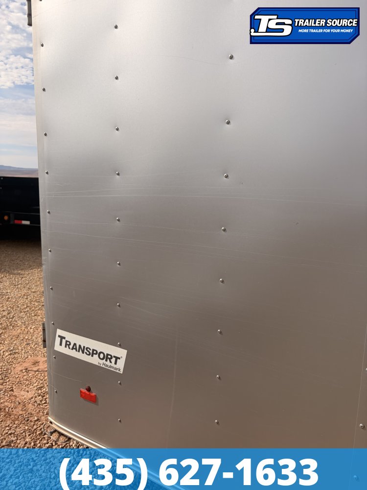 8.5x24 Haulmark Transport Enclosed Cargo Trailer - 10K GVWR - Lower Cabinet, Roof Vent, Stabilizer Jacks, Upper Cabinet