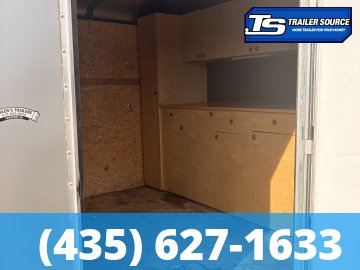 8.5x24 Haulmark Transport Enclosed Cargo Trailer - 10K GVWR - Lower Cabinet, Roof Vent, Stabilizer Jacks, Upper Cabinet