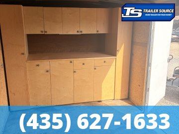 8.5x24 Haulmark Transport Enclosed Cargo Trailer - 10K GVWR - Lower Cabinet, Roof Vent, Stabilizer Jacks, Upper Cabinet