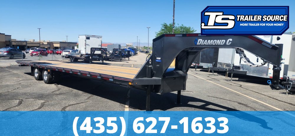8.5x35 Diamond C FMAX-HDT 212 Gooseneck Hydraulic Dovetail Equipment Trailer - 25.9K GVWR - ABS Brakes, Aluminum Outer Wheels, Hydraulic Jack(s)