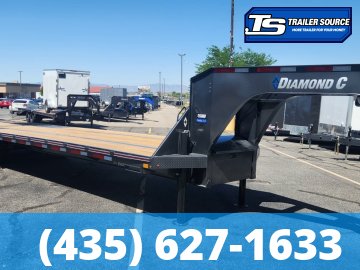 8.5x35 Diamond C FMAX-HDT 212 Gooseneck Hydraulic Dovetail Equipment Trailer - 25.9K GVWR - ABS Brakes, Aluminum Outer Wheels, Hydraulic Jack(s)