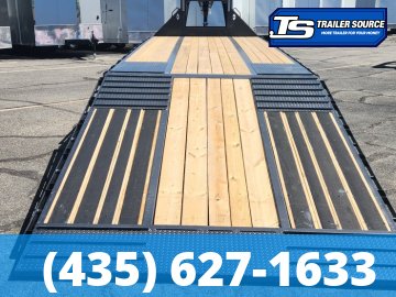 8.5x35 Diamond C FMAX-HDT 212 Gooseneck Hydraulic Dovetail Equipment Trailer - 25.9K GVWR - ABS Brakes, Aluminum Outer Wheels, Hydraulic Jack(s)