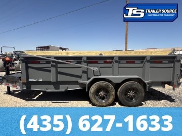 7x16 Diamond C LPT 210 Deckover Dump Trailer - 23K GVWR - Board Brackets, Hydraulic Jack(s)