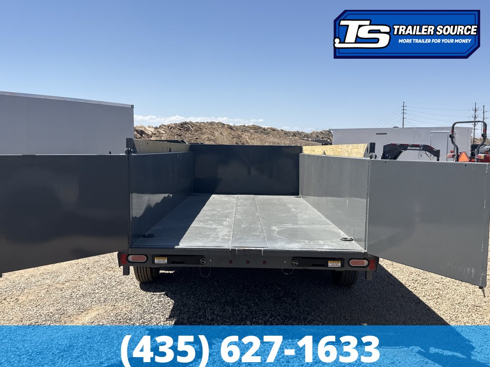 7x16 Diamond C LPT 210 Deckover Dump Trailer - 23K GVWR - Board Brackets, Hydraulic Jack(s)