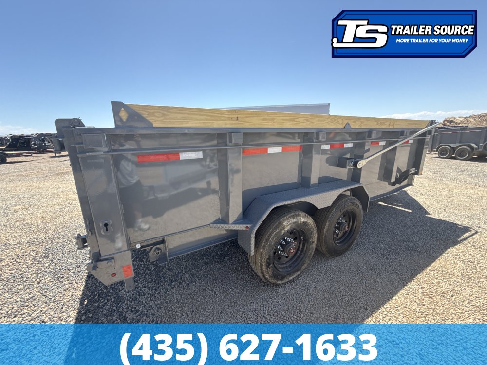 7x16 Diamond C LPT 210 Deckover Dump Trailer - 23K GVWR - Board Brackets, Hydraulic Jack(s)
