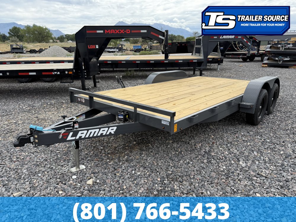 7x16 Lamar CE Flatbed Car Hauler Trailer - 7K GVWR -