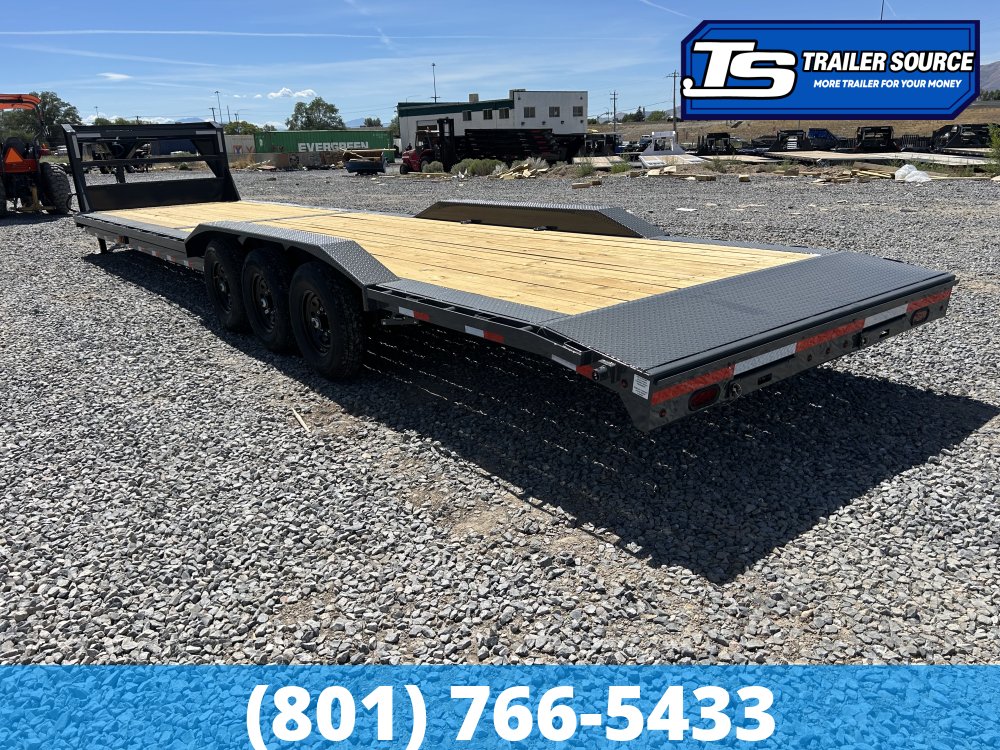 8.5'x40' Lamar H8 Gooseneck Wide Body w/ Drive Over Fenders Equipment Trailer - 21K GVWR -