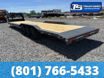 8.5'x40' Lamar H8 Gooseneck Wide Body w/ Drive Over Fenders Equipment Trailer - 21K GVWR -