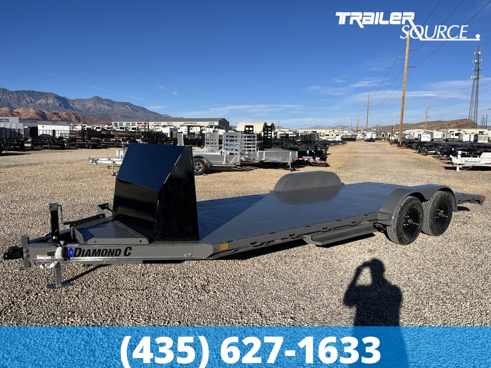 2024 Diamond C GTF 7x20 10K Car Hauler Trailer Full Steel Floor, Rock