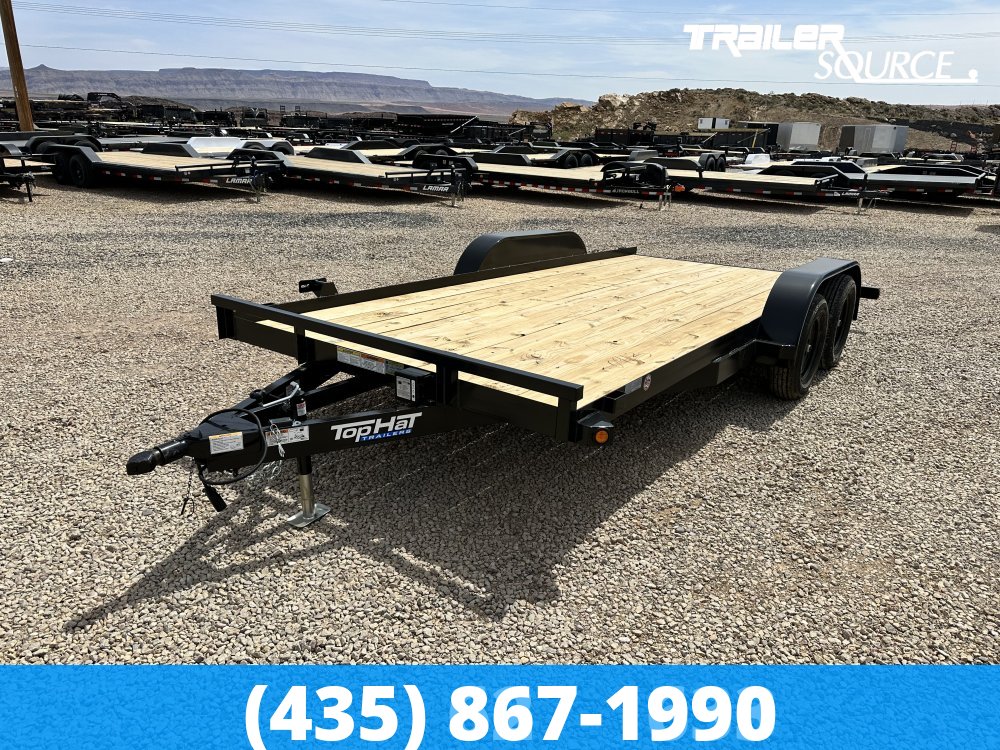 7x16 Top Hat Car Hauler 7K  Flatbed Car Hauler