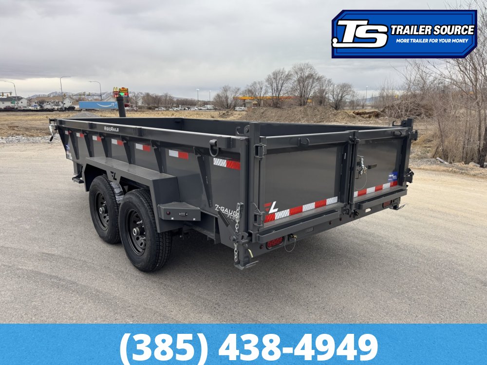 7x14 Lamar DT Dump Trailer - 24" Sides - 14K GVWR - Stabilizer Jacks, Telescopic