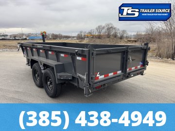 7x14 Lamar DT Dump Trailer - 24" Sides - 14K GVWR - Stabilizer Jacks, Telescopic