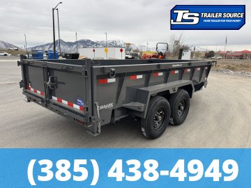 7x14 Lamar DT Dump Trailer - 24" Sides - 14K GVWR - Stabilizer Jacks, Telescopic