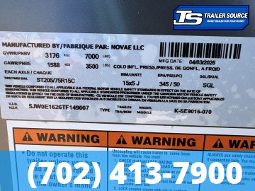 7.5x16 Look Element SE Enclosed Cargo Trailer - 7'0" Interior - 7K GVWR -