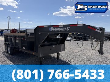 7x16 Diamond C LPT-GN 210 Dump Trailer - 20K GVWR - 7 Gauge Floor and Walls, Solar Panel, Stabilizer Jacks