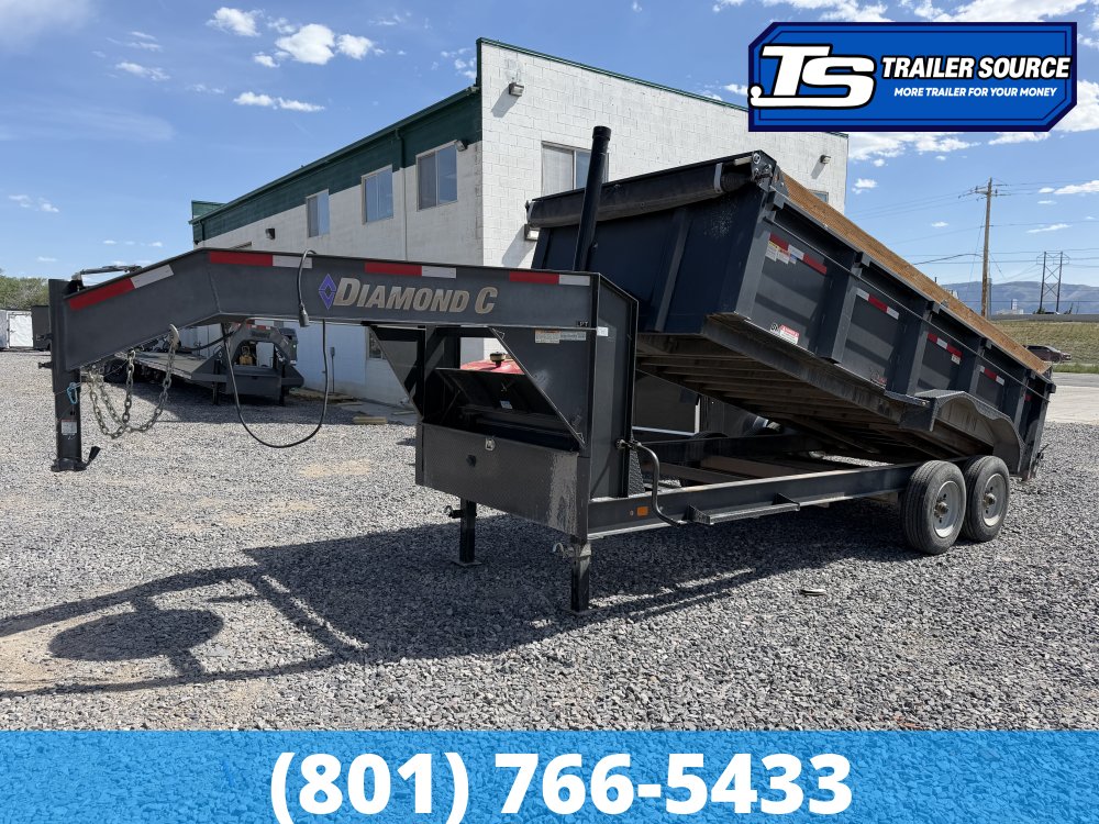 7x16 Diamond C LPT-GN 210 Dump Trailer - 20K GVWR - 7 Gauge Floor and Walls, Solar Panel, Stabilizer Jacks