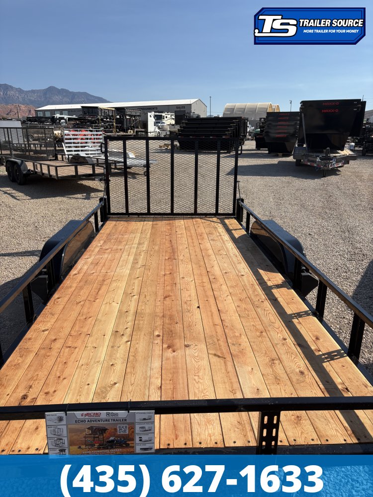 7x16 Echo EA-14-15T Utility Trailer - 7K GVWR - Tire Chocks