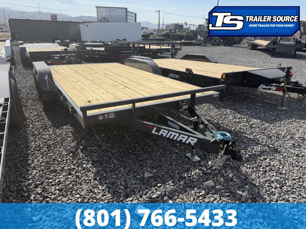 7x16 Lamar CE Flatbed Car Hauler Trailer - 7K GVWR -