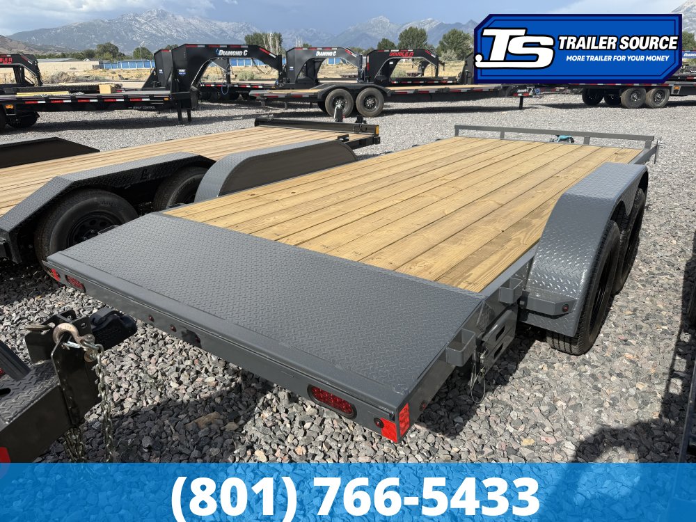 7x16 Lamar CE Flatbed Car Hauler Trailer - 7K GVWR -
