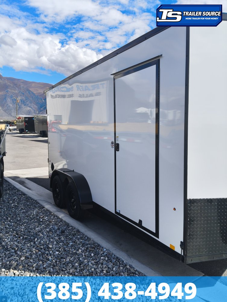 7x16 Look ST DLX Enclosed Cargo Trailer - 7'0" Interior - 7K GVWR - .080 PolyCor, Black Out Package, D-Rings, Rear Spoiler w/ Load Lights