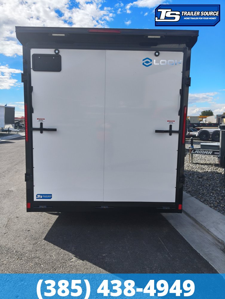 7x16 Look ST DLX Enclosed Cargo Trailer - 7'0" Interior - 7K GVWR - .080 PolyCor, Black Out Package, D-Rings, Rear Spoiler w/ Load Lights