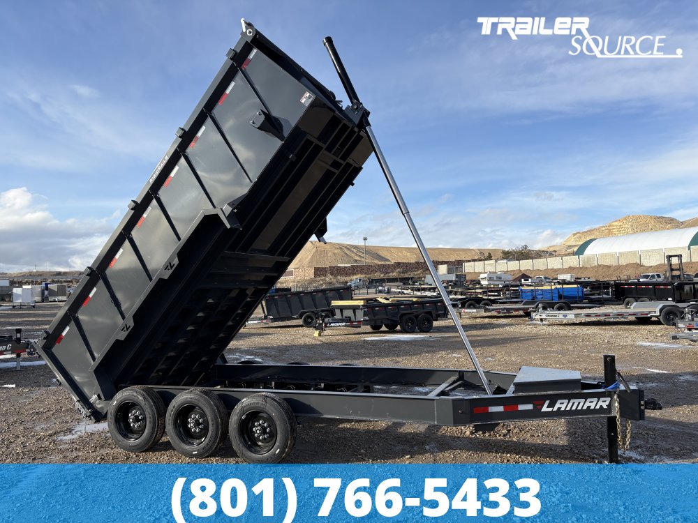 7x16 Lamar DT Telescopic 48" Sides 21K Dump Trailer