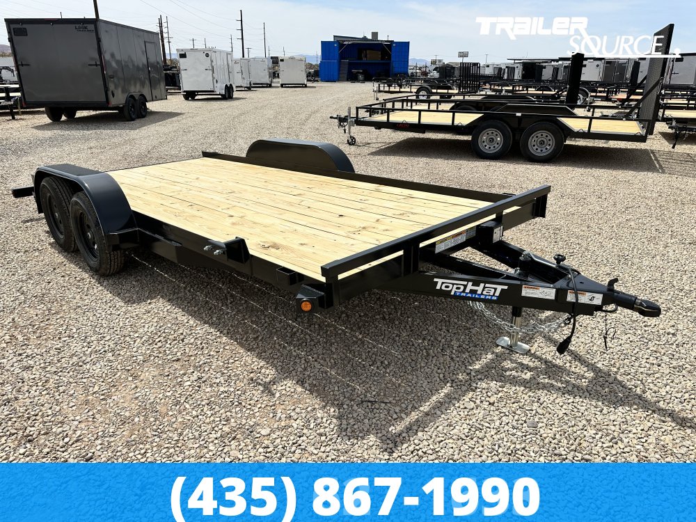 7x16 Top Hat Car Hauler 7K  Flatbed Car Hauler