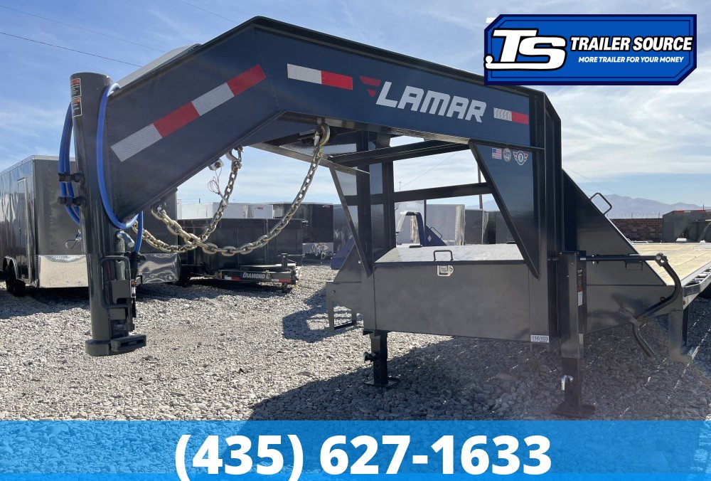 8.5x40 Lamar FD Gooseneck Equipment Trailer - 25.9K GVWR - 12k Axles, Max Ramps