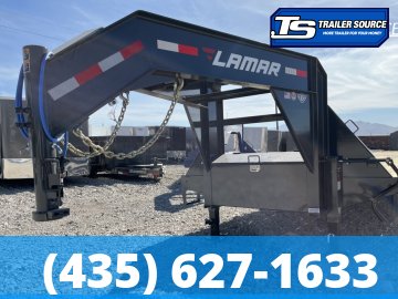 8.5x40 Lamar FD Gooseneck Equipment Trailer - 25.9K GVWR - 12k Axles, Max Ramps